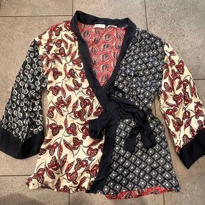 Women's Multicolor Patterned Wrap Jacket